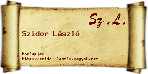 Szidor László névjegykártya