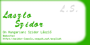 laszlo szidor business card
